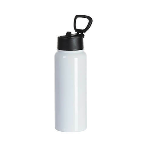 900 ml láhev na vodu se širokým hrdlem a sklopným držadlem - bílá