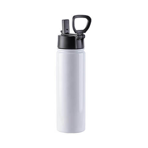 Bidon - nápojová láhev 650 ml se sklopným držadlem - BÍLÁ