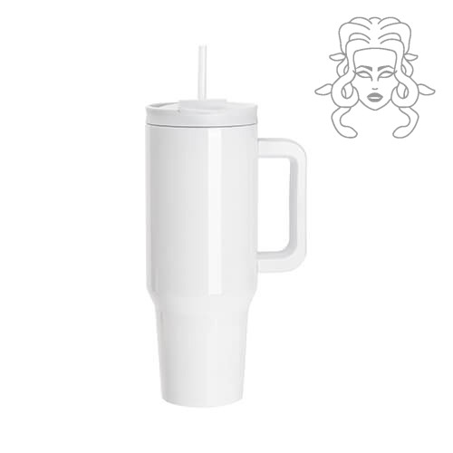Hrnek 1200 ml s brčkem a světle šedým uchem